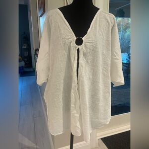 White Open-Front Cover-Up